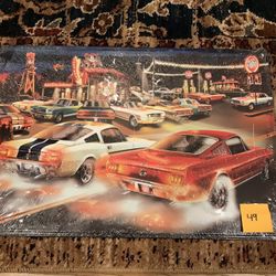 Ford Mustang Burnout Metal Wall Art