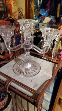 Heavy crystal candle holder