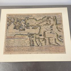 18th Century Hand-Colored Copperplate Engraved Map – Mediterranean / Middle East – Original Atlas Plate