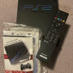 Playstation Two With Remote Hook Up Cables ,And Quickstart Guide
