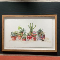 Wall Art Glass Succulents 