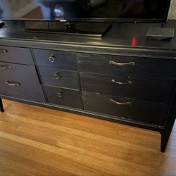 Wooden Black Dresser 