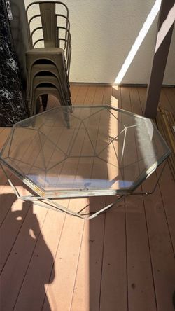 Geometric Glass Top Coffee Table