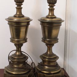 Vintage Mid Century Modern Brass Stiffel Lamps
