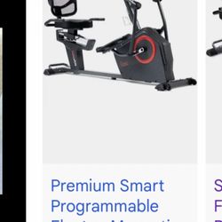 Sunny Health @ Fitness Electromagnetic Recumbent Cross Trainer Elliptical Bike W/ Arm Exercisers SF-RBE4886SMART NEW! 