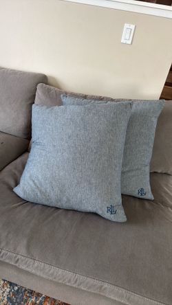 24”x24” Ralph Lauren down feathers pillows chambray