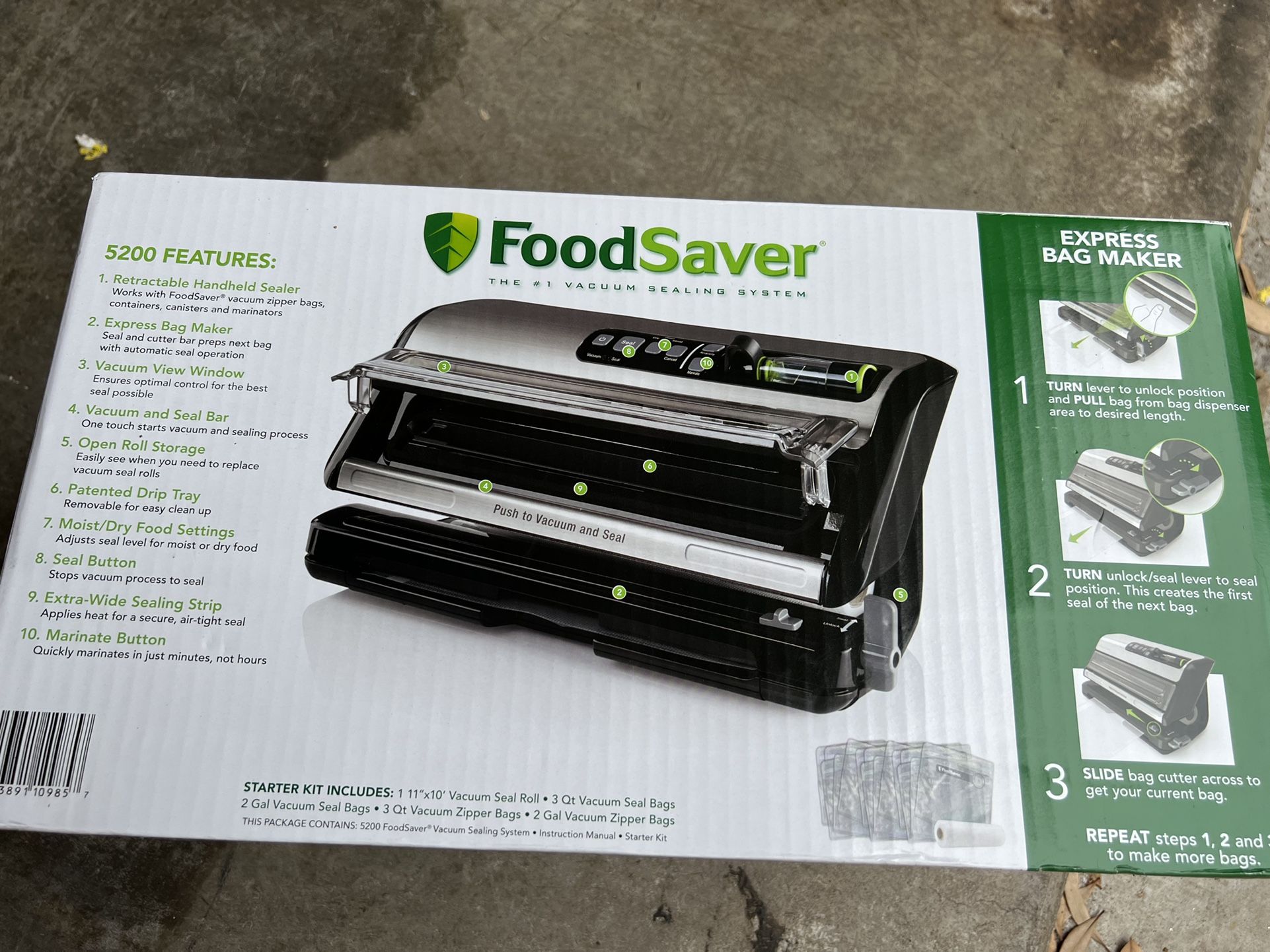 FoodSaver FM5200 Series 2-in-1 Vacuum Sealing System for Food Preservation  