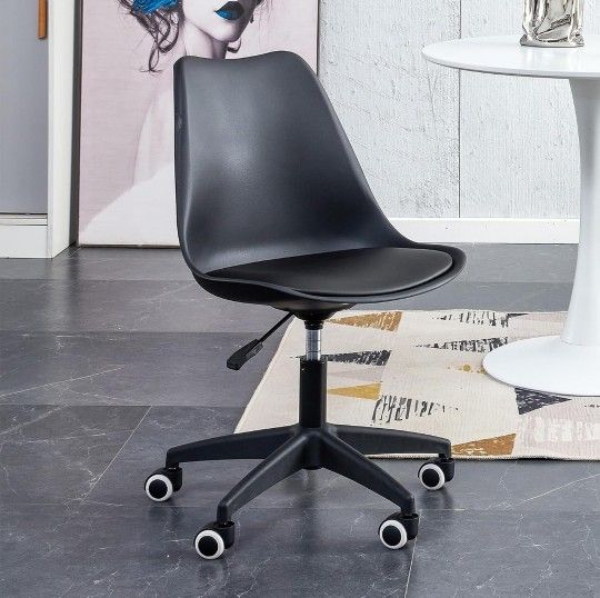 Acrylic Desk Chair, Modern Clear Rolling Chair with Wheels
