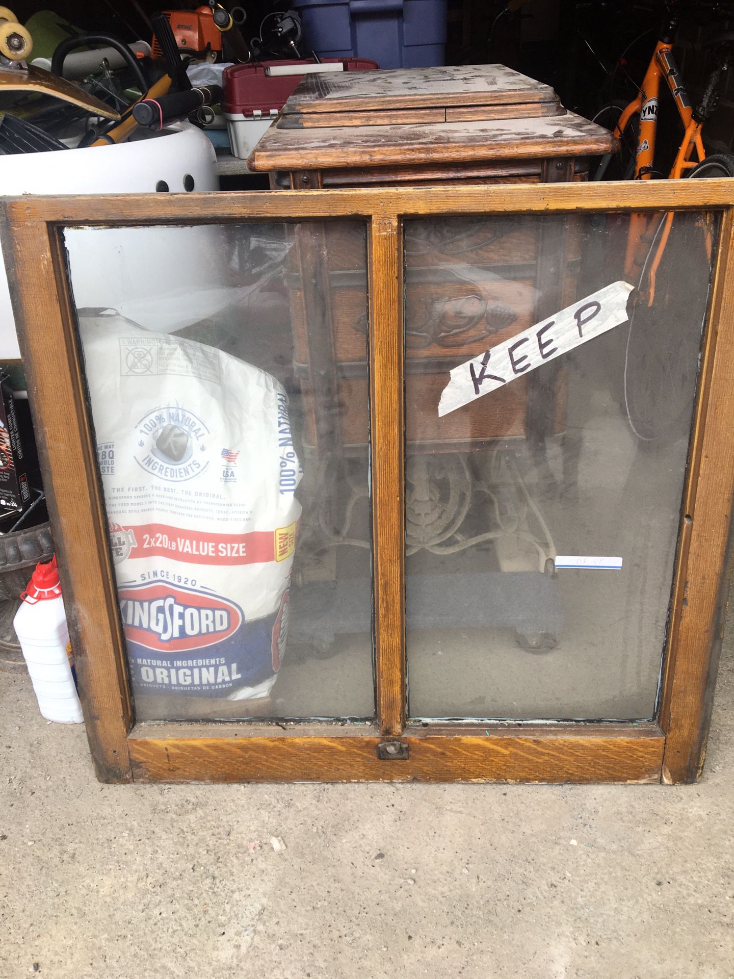 4 Antique Wood Divided Windows with Original Wavy Glass