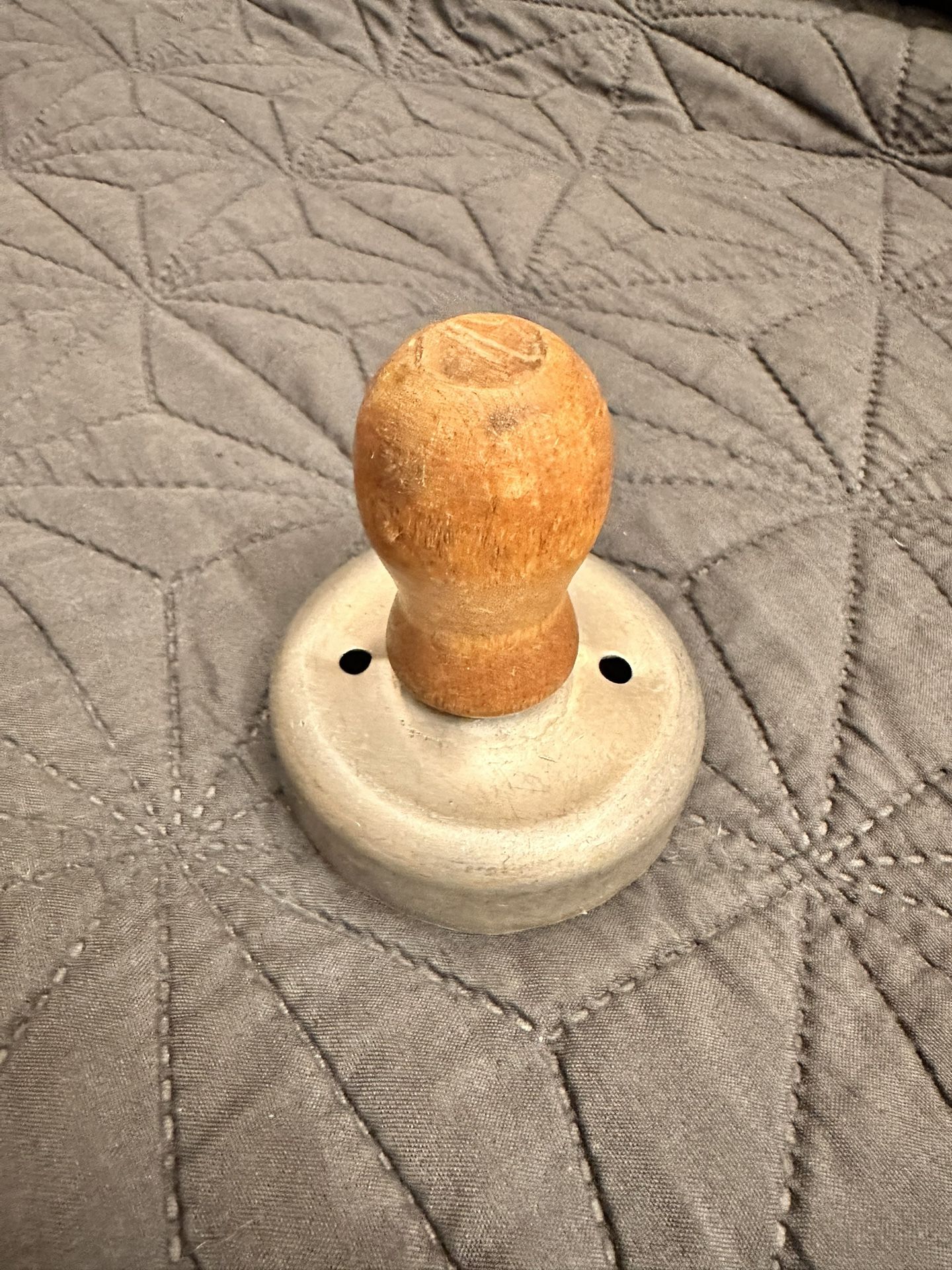 Vintage Round Cookie Donut Biscuit Cutter Wood Handle Tin Aluminum