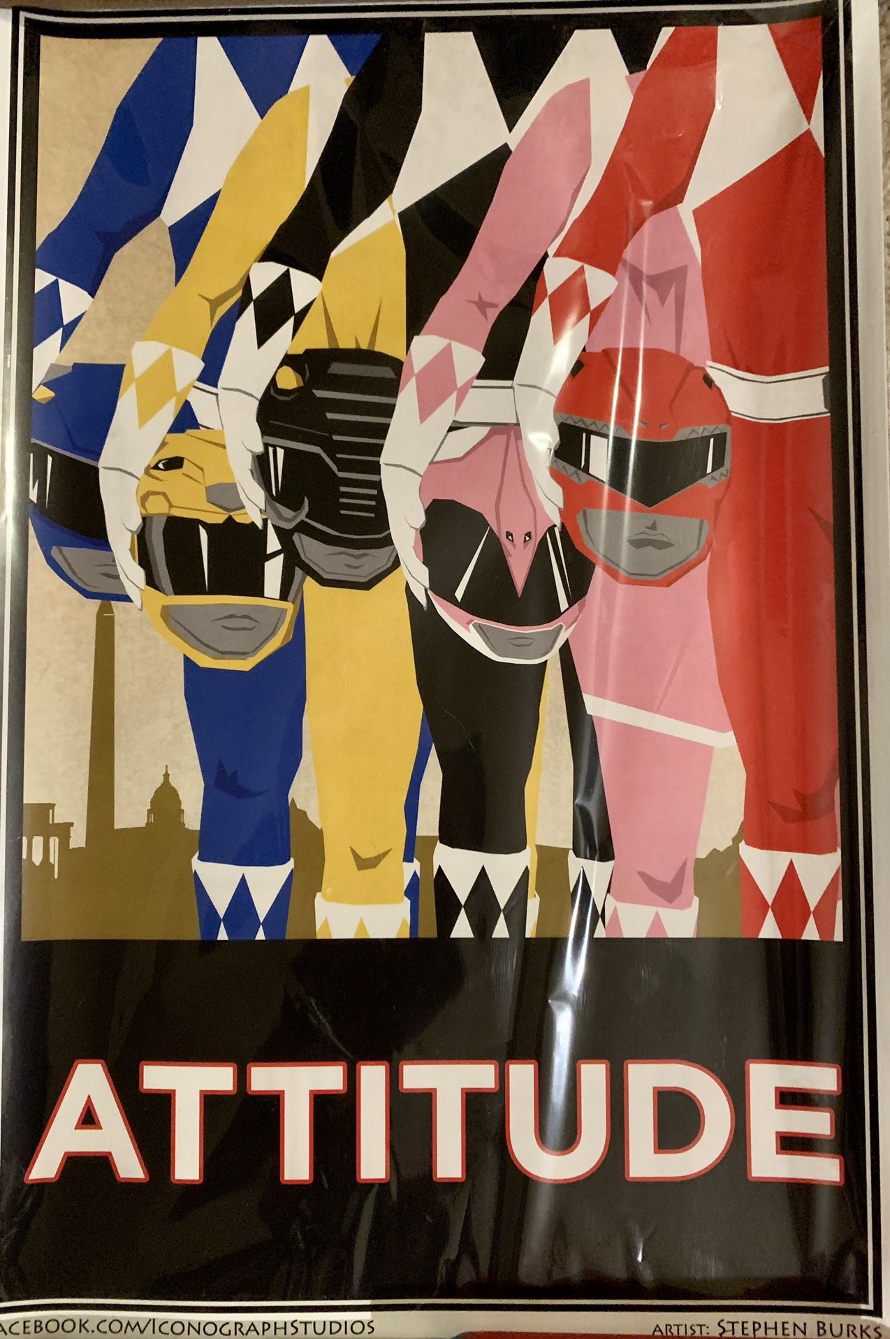 Power Rangers Autographed Wall Art