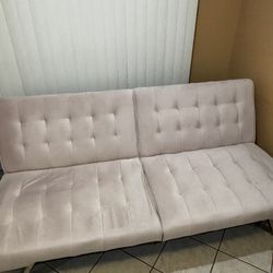 Pink Velvet Futon Sofa Bed