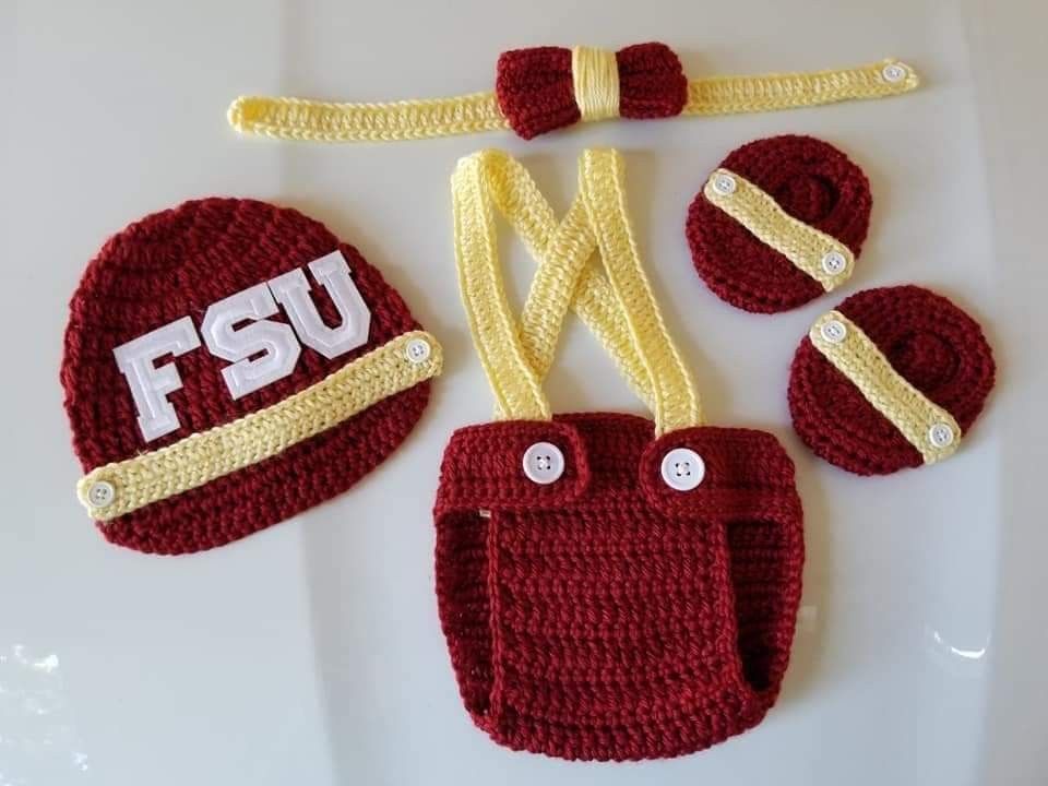 Crochet Boy/Girl Football Diaper Cover Outfits $25