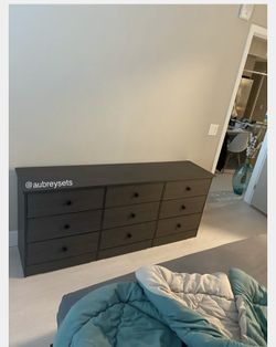 Gray 9 drawer dresser