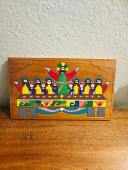Jesus Last Supper Wall Plaque La Palma Folk Art El Salvador BEAUTIFUL
