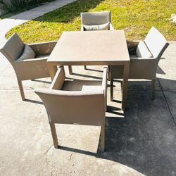 Patio Table Set 4 Chairs 