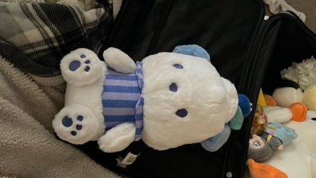 Cute White Plush hello kitty friends Stuffed Animal (Blue Outfit) 🐰💙