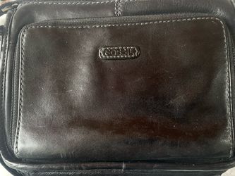 Fossil Black Leather Crossbody Bag