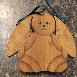Wood bunny 3.5" decor