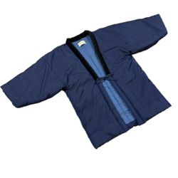 Kuwano Kimono Japan Long Cardigan Pin Stripe Pattern Navy Blue Women's Free Size