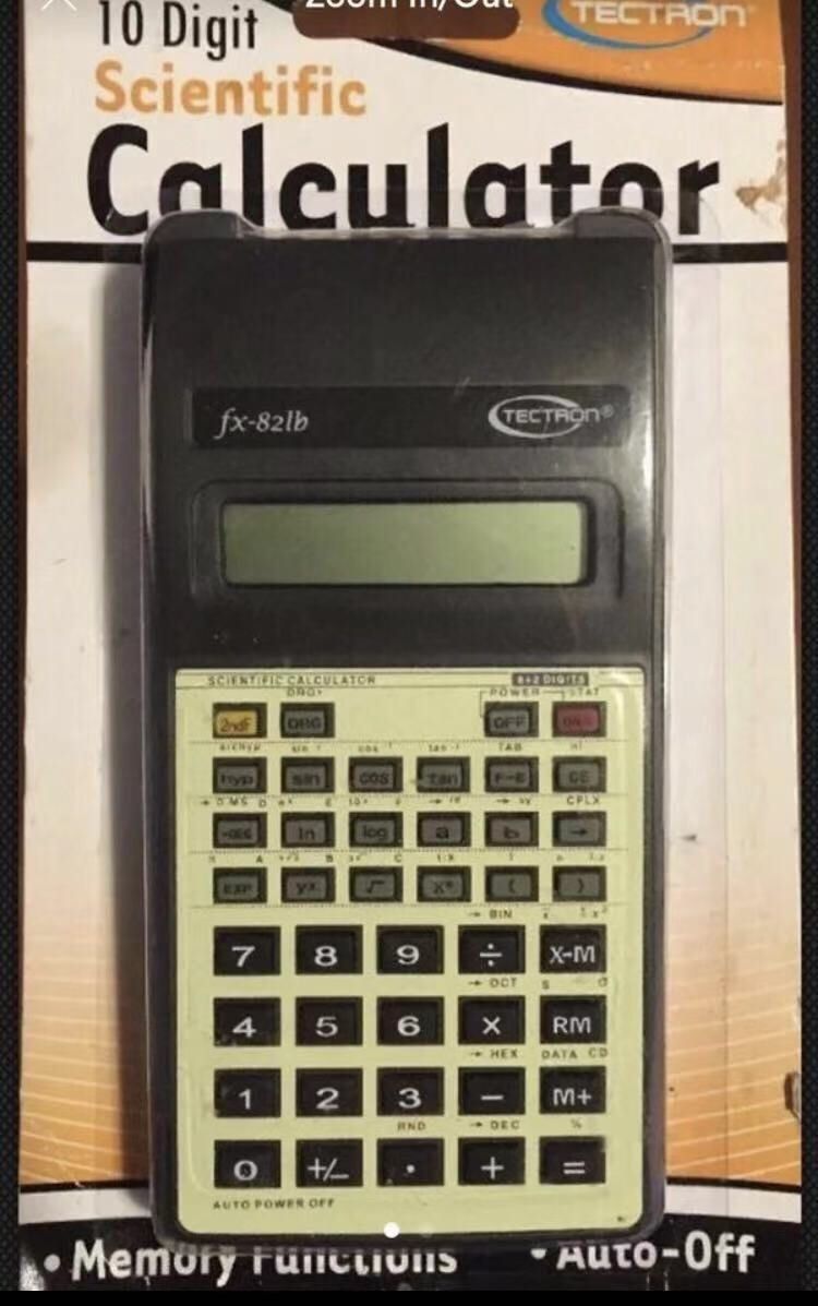 Scientific Calculator 10 Digit Display, Fx-82lb Fractions Percentage Exponents