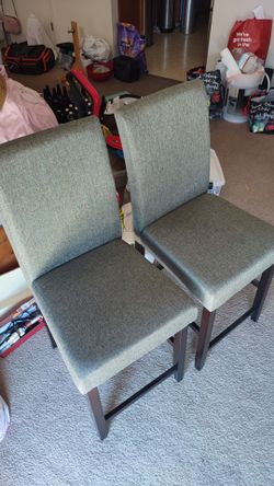Arthur Light Gray Padded Fabric Seat Counter Height Chair Set of 2