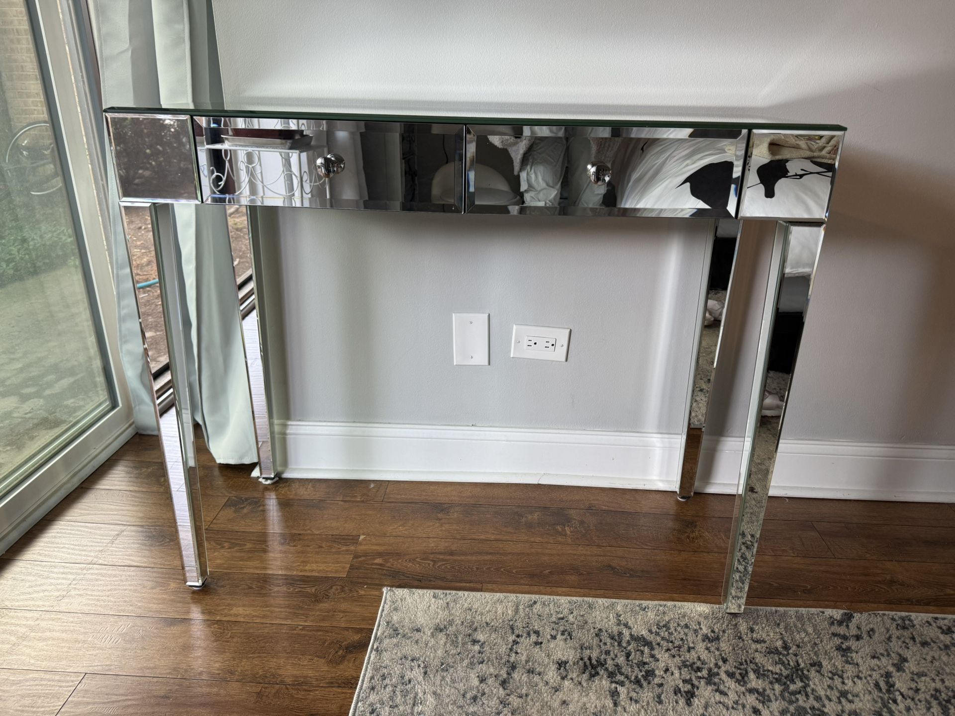 Mirrored Vanity Desk + Swivel Chair
