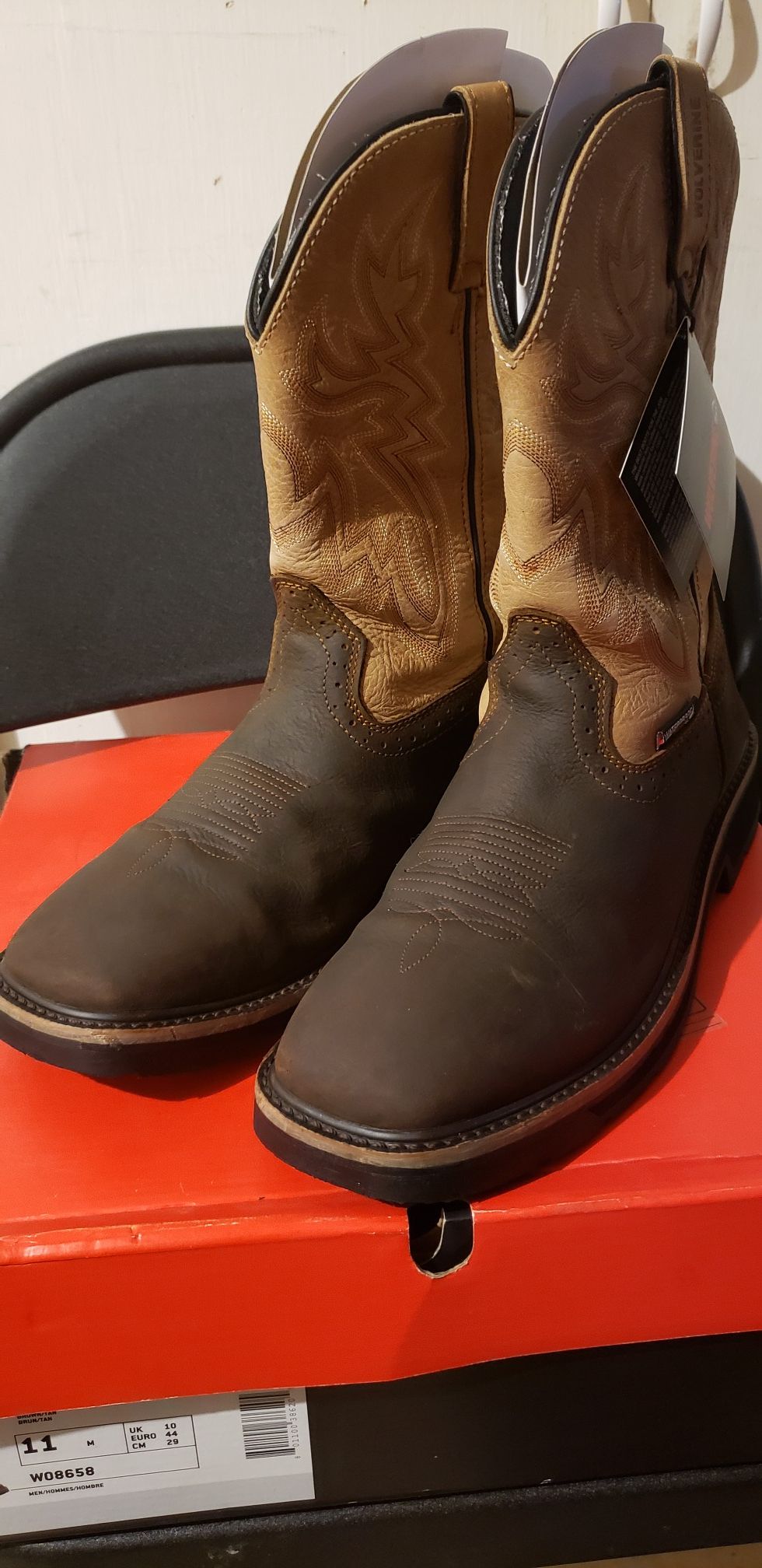 Wolverine square toe work boots