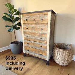 Rustic Industrial Wooden 5 Drawer Dresser – Free Delivery 🚚