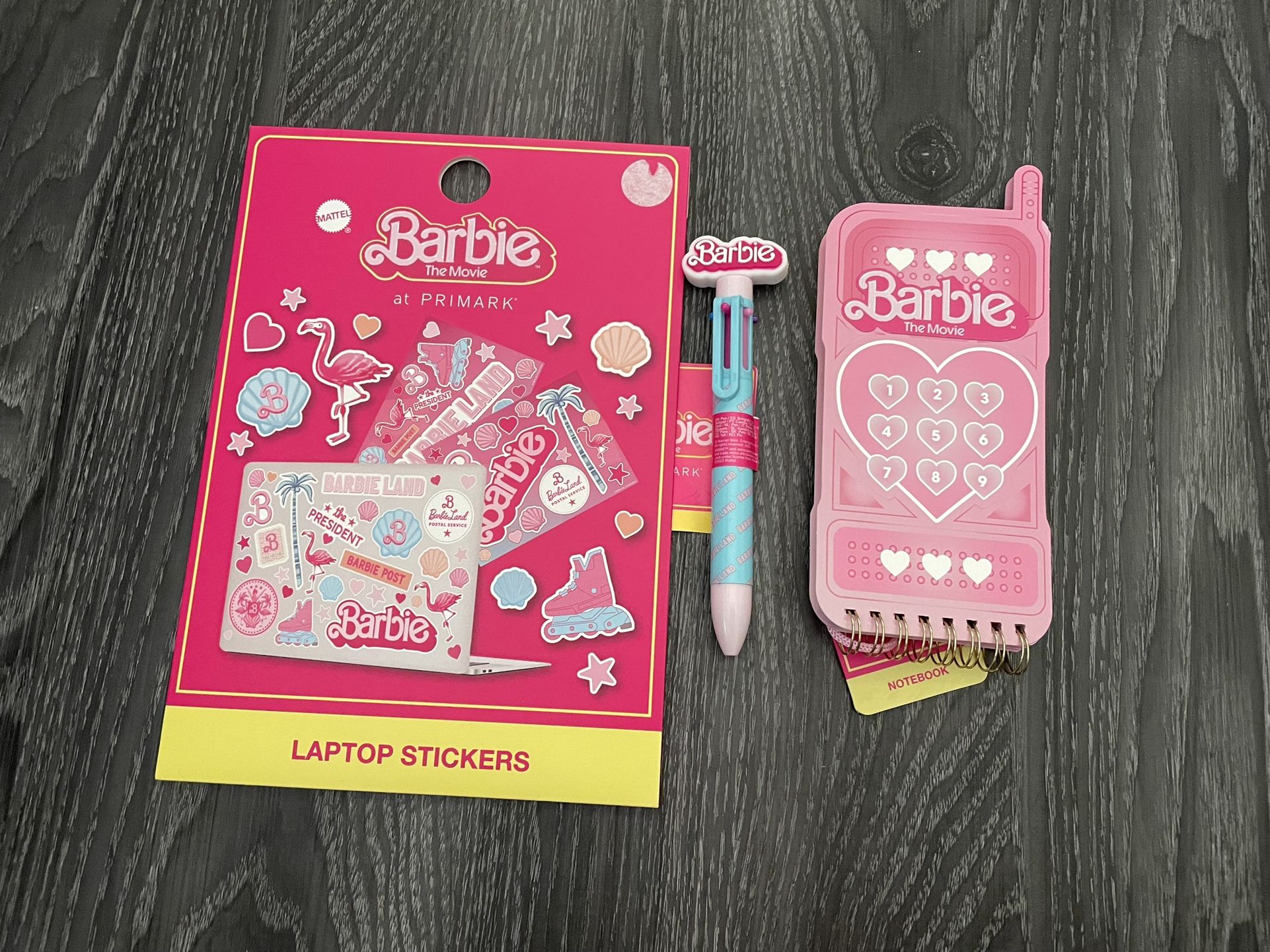 NWT Barbie Notebook, Pen And Laptop Stickers