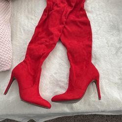 Red Thigh High Boots 