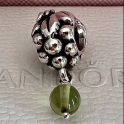 Pandora charm grapes wine dangle retired