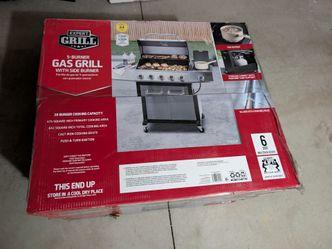 5 Burner Expert Grill with Side Burner and Propane Tank