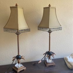  Quiolei Fancy palm tree table lamps x 2 original $198