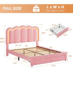 Full bed with led lights and storage