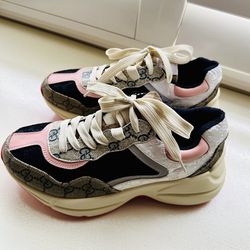 Pink Gucci Sneakers Shoes For Women 