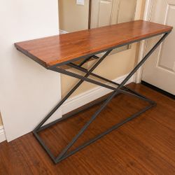Modern Wood & Metal Console Table 