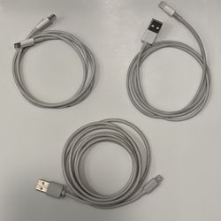 3 USB  to LIGHTNING Cables 2(3ft) 1(5.5ft)