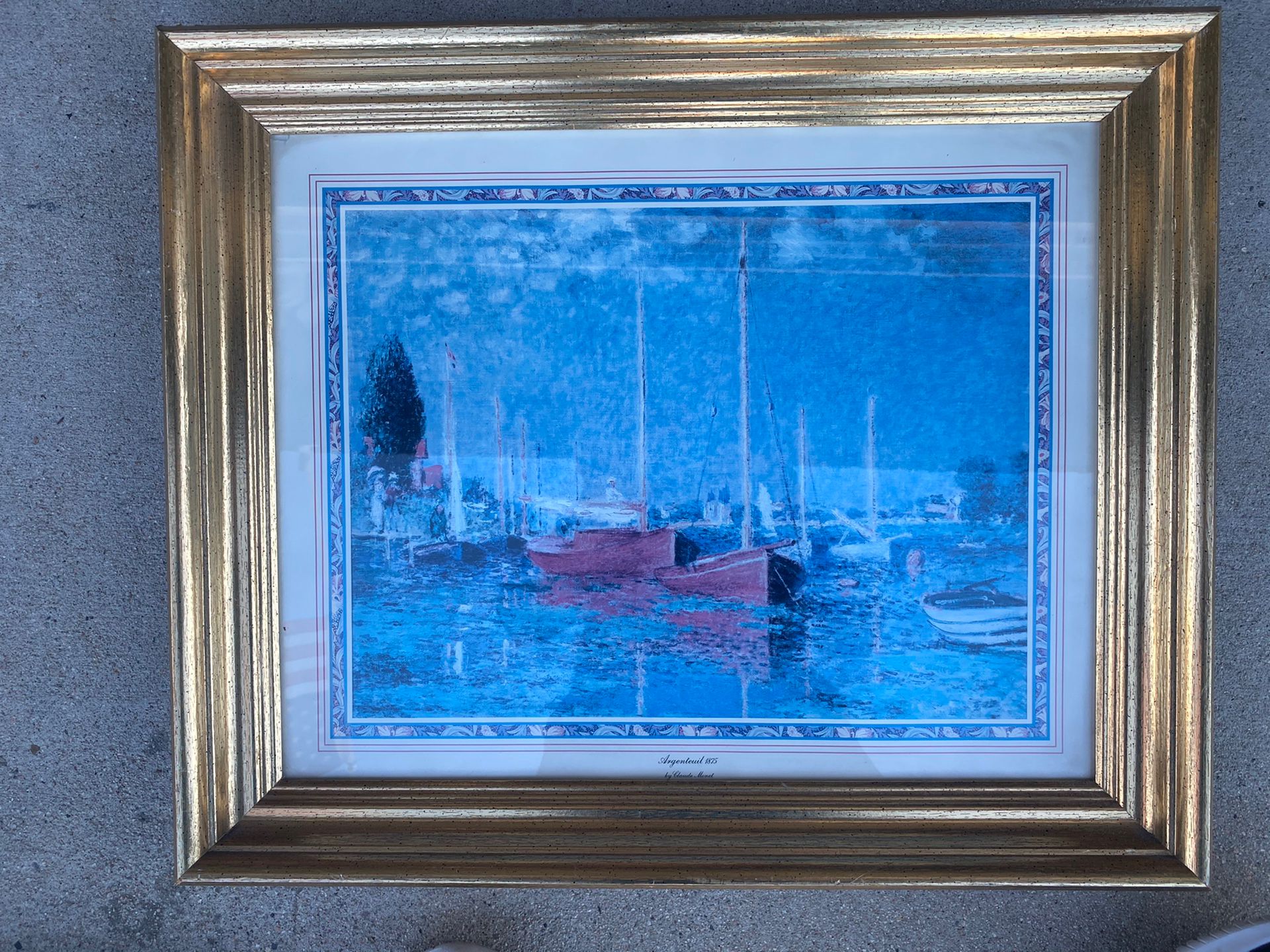 Claude Monet Argenteuit Picture With Frame