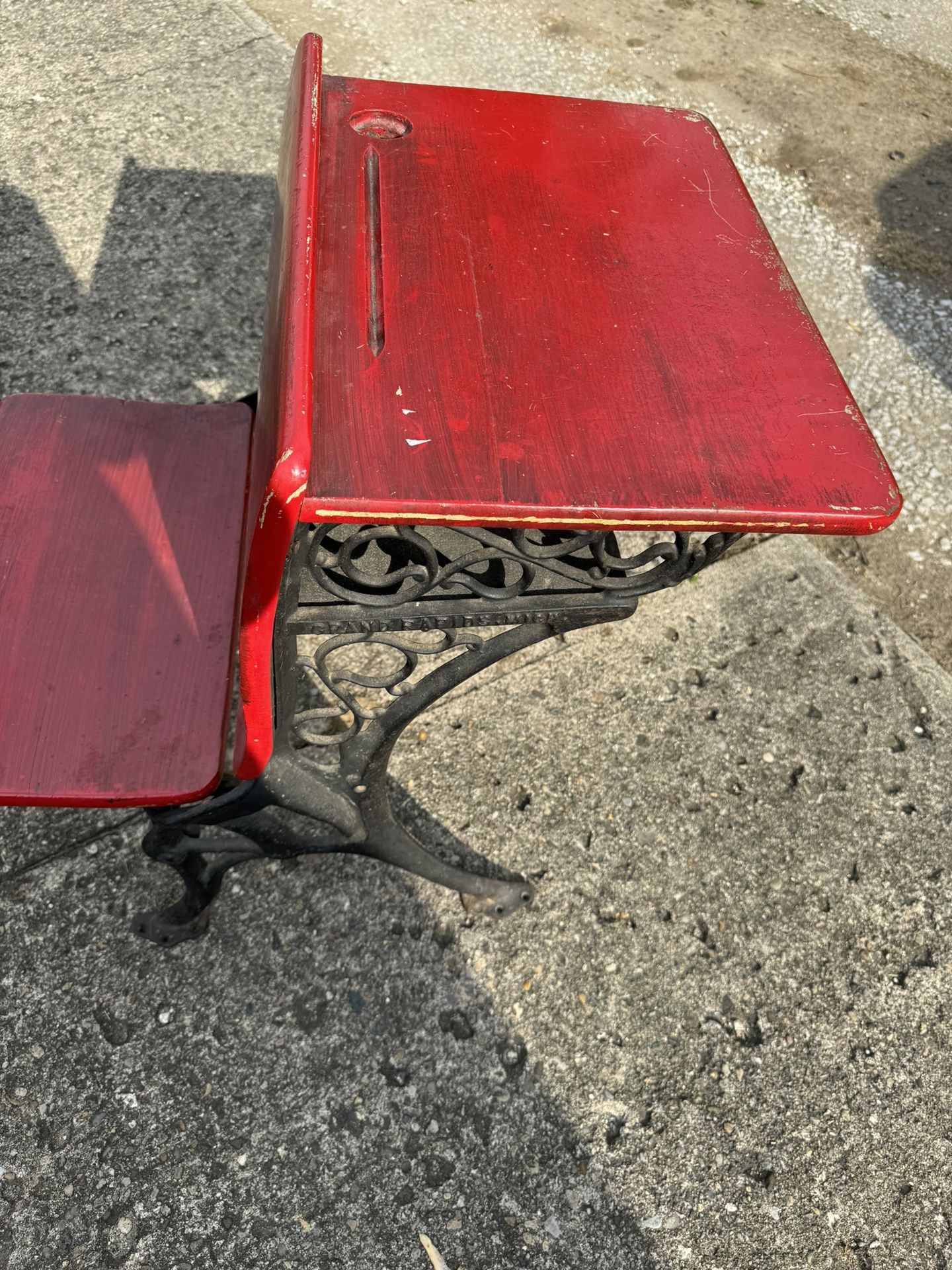 Red Antique School Desk