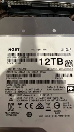 HGST 12TB 3.5" Hard Drive