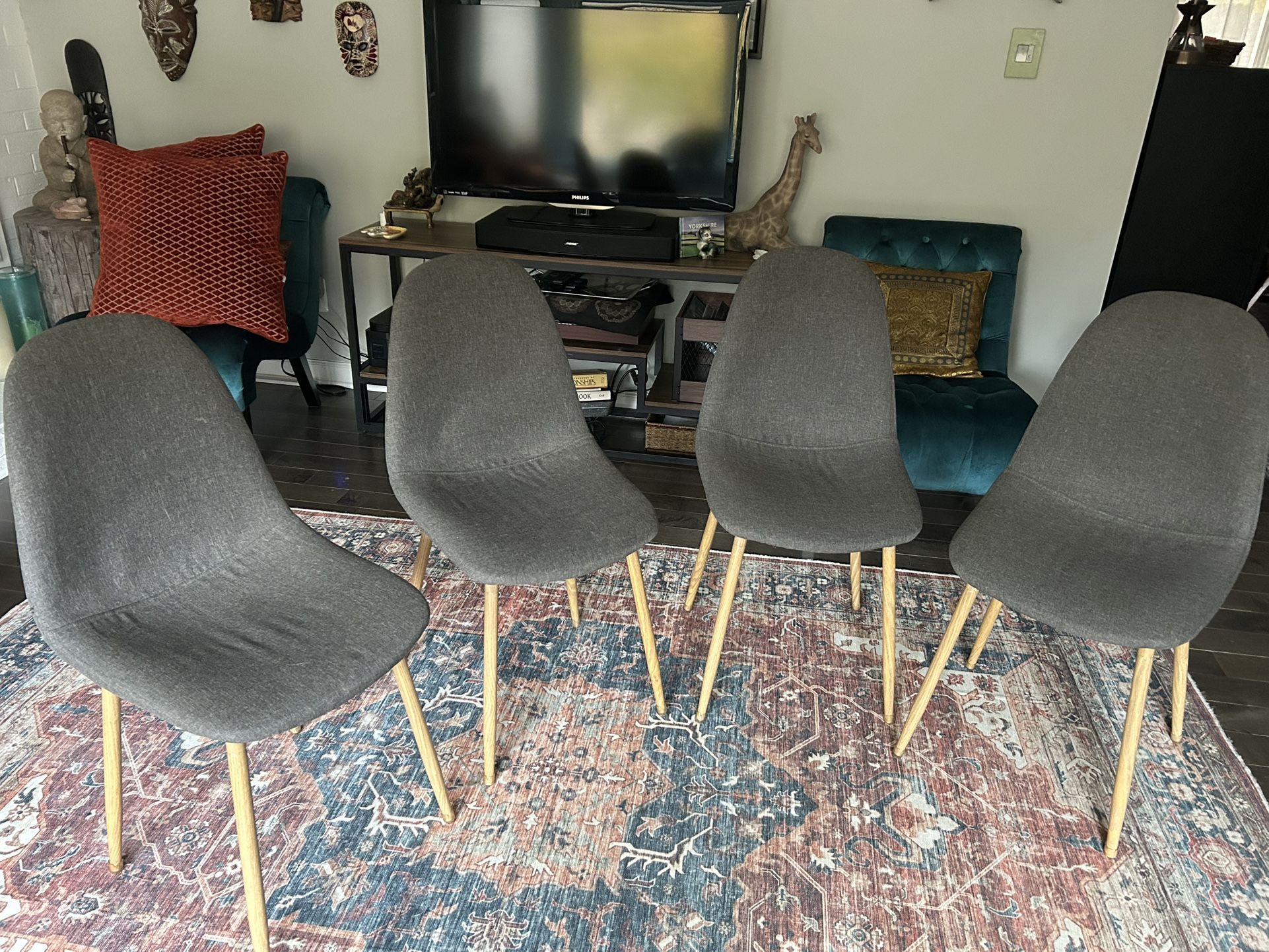 Four Dining Chairs (Gray)