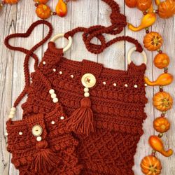 Boho Crochet Crossbody Bag