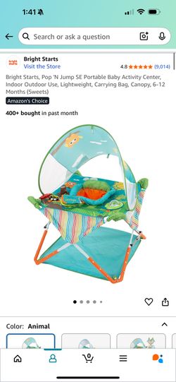 Portable baby activity center, lightly used- grandson grew too fast! $60