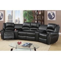 Black Sectional Sofa With Recliner