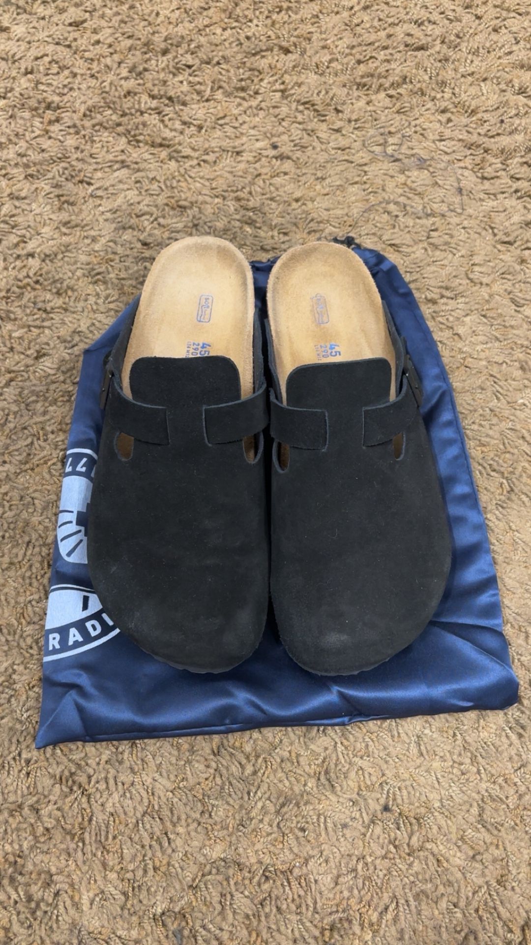 Birkenstock Boston Clogs Suede Black