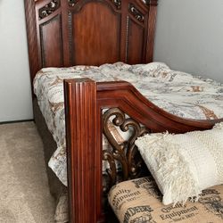 Queen Bed Frame and Mattress 