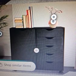 5 Drawer Chest, Storage Cabinet W/wheels, NEW