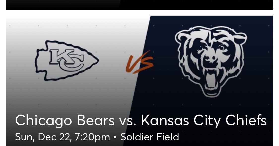 Bears vs Chiefs 100 Level South End Zone
