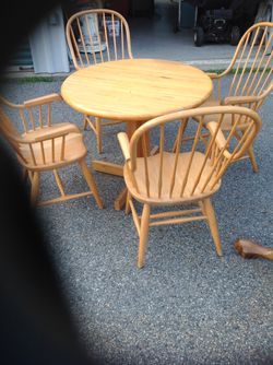 Wood Table And Chairs